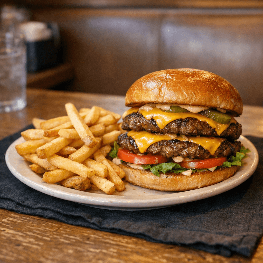 Double Cheese Burger with Fries