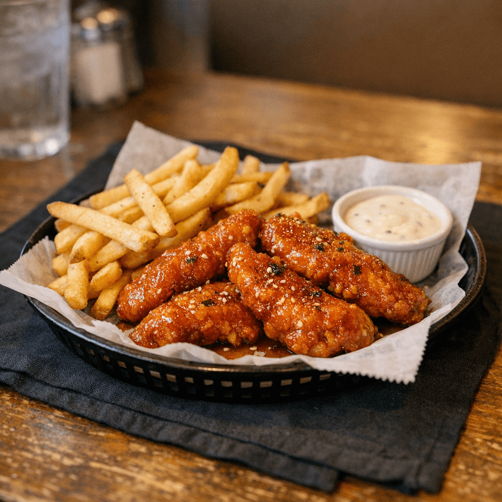 Honey-Hot Tenders with Fries